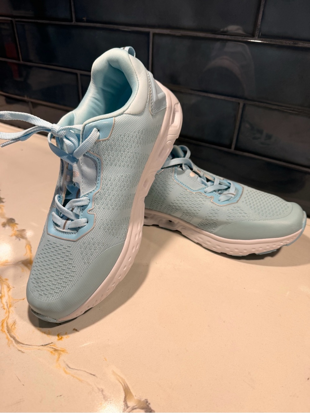 Women's Light Blue Athletic Sneakers - Comfortable Lace-Up Running Shoes